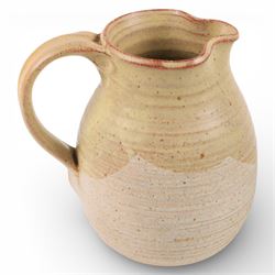 Branham Pottery green vase, of baluster form, with impressed mark beneath, together with John Egerton jug, with makers mark to handle, vase H26cm