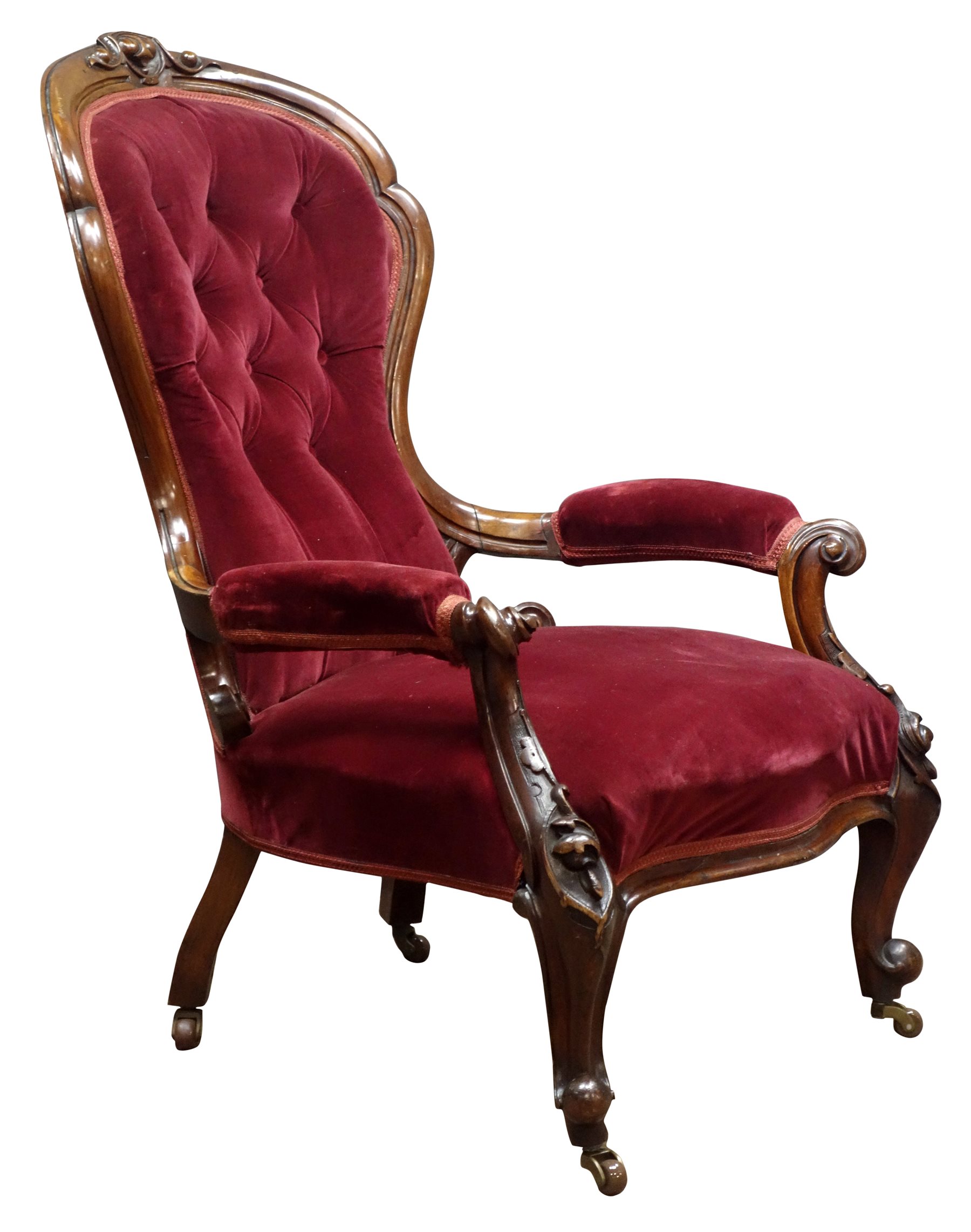 Red velvet victorian chair online