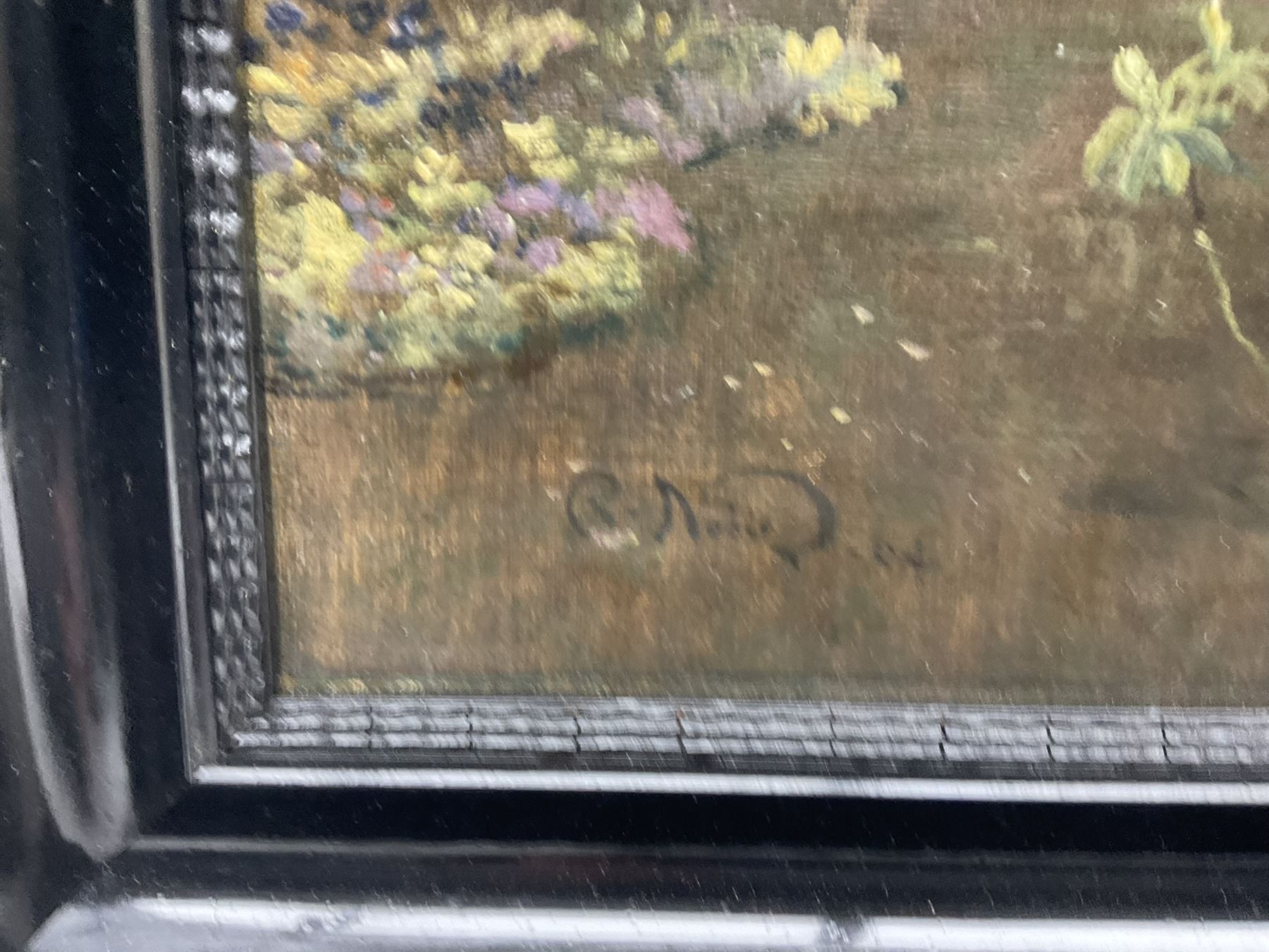 Robert Noble RSA PSSA (Scottish 1857-1917): A Country Garden, oil on canvas signed and dated '04, 50cm x 59cm