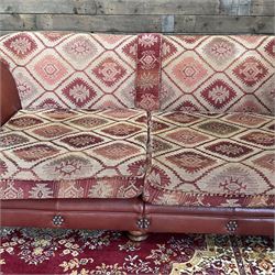 Tetrad Eastwood leather and kilim fabric sofa