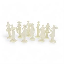 Set of Royal Worcester figures from The 1920's Vogue Collection, all with certificates 