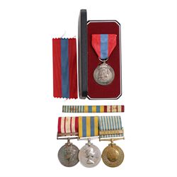 Medal group, comprising Navy General service medal with Palestine 1945-48 clasp, Queen Eli...