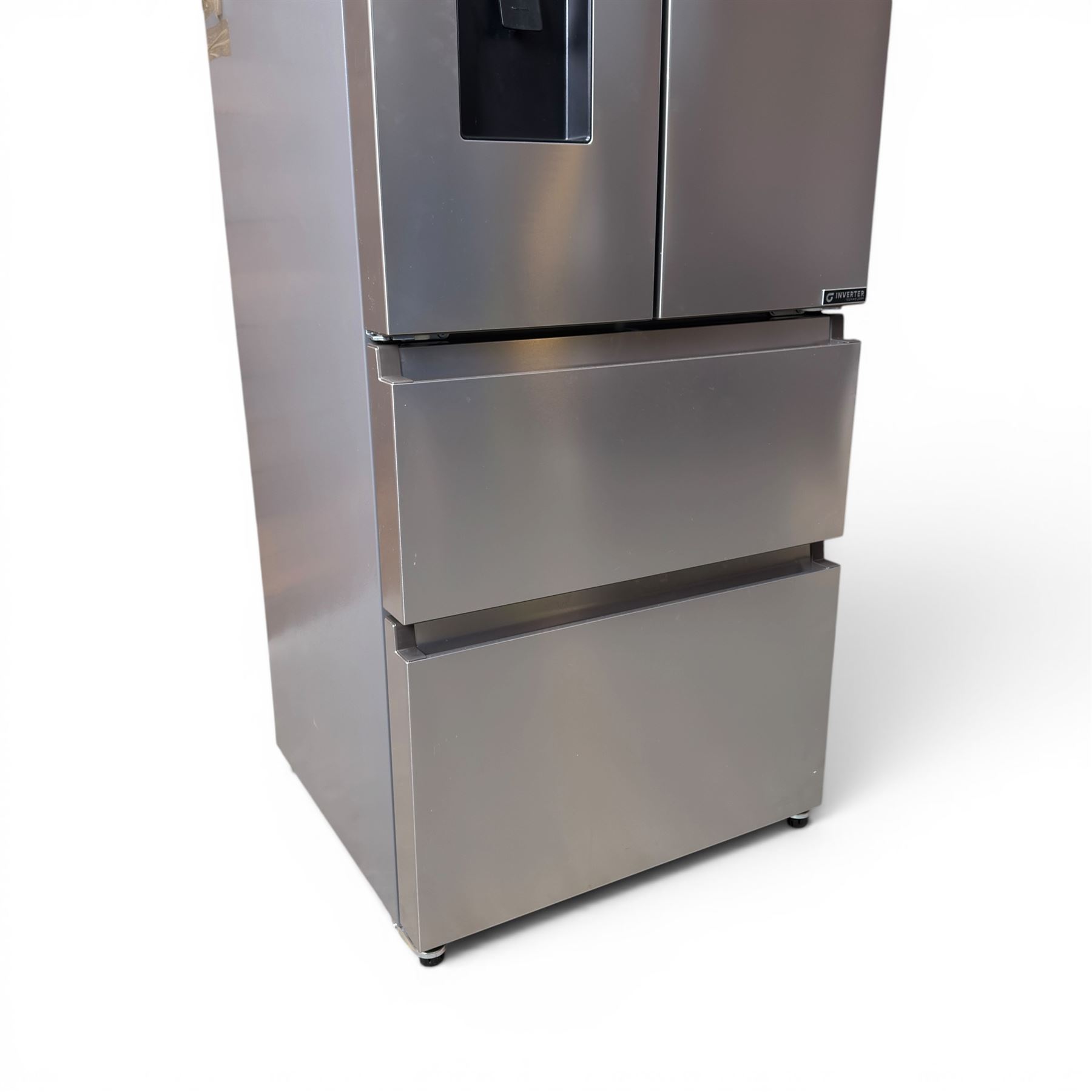 Hisense American style fridge freezer, fitted with double fridge doors and two freezer drawers, model no.  BCD-454WP2NF1R1/HC4