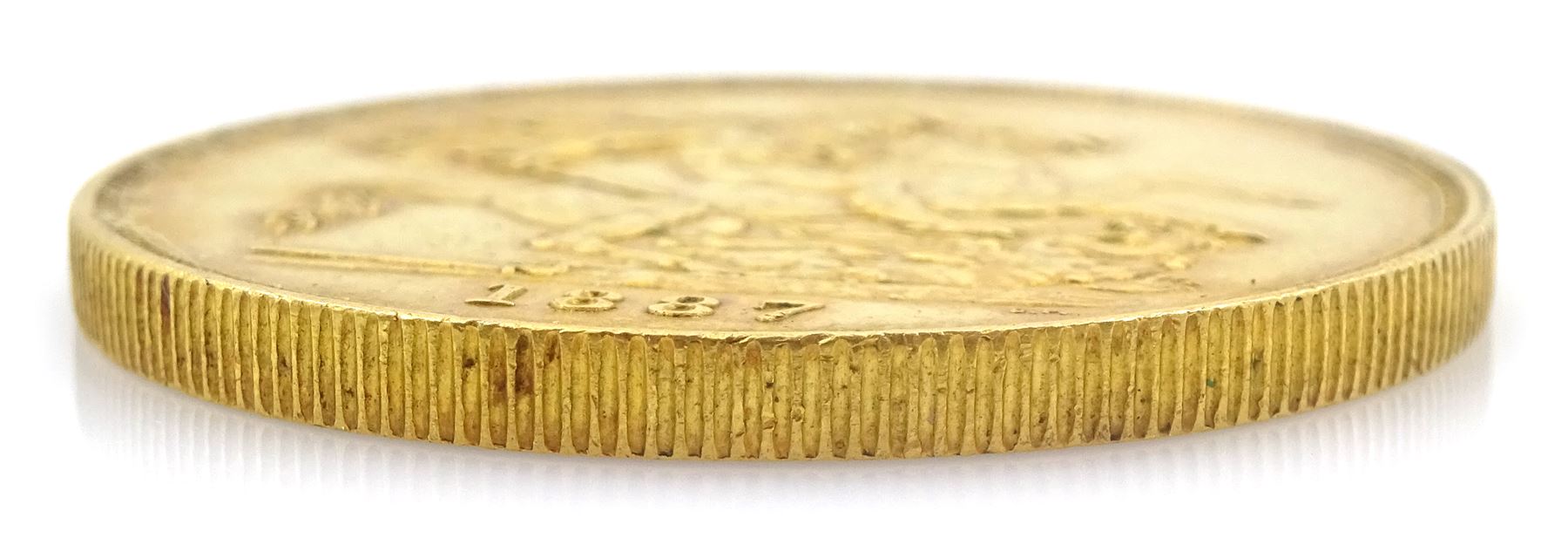 Queen Victoria 1887 gold five pound coin