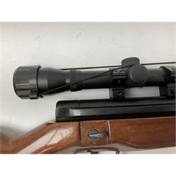 .177 air rifle with side lever action, side safety and Nikko Stirling 4x32 scope, serial no.9500708, L103.5cm