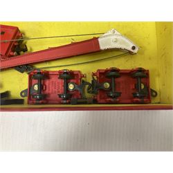 Hornby Dublo - 4620 Breakdown Crane; TPO Mail Van Set; D1 Level Crossing; Pullman cars and goods vans; with a large quantity of track to include straight and curved track, switch points and buffer stops; boxed and loose