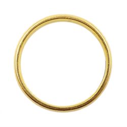 22ct gold wedding band, the inside of the band inscribed 'Fidelity', Birmingham 1987, approx 4.24gm