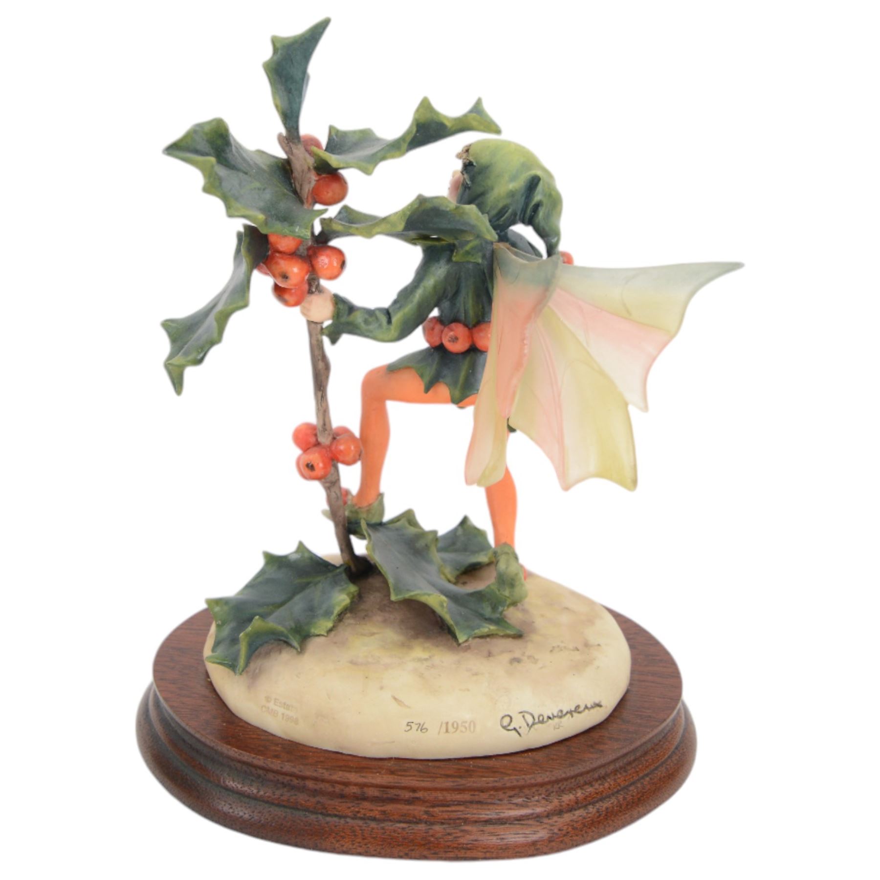 Nine Border Fine Arts Fairies figures, to include Jasmine fairy B0415, The White Bindweed Fairy CF26, Holly Fairy B0417,Wild Cherry Fairy CF25, Strawberry Fairy B0115, The Wind-Flower Fairy B0847, and Narcissus Flower Fairy CF24