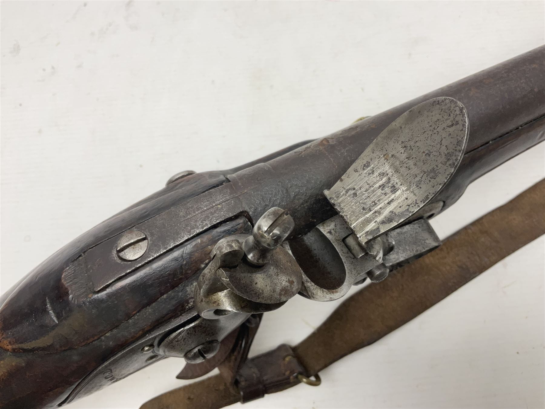 Early 19th century Brown Bess .75cal. flintlock musket, the 96.5cm(38