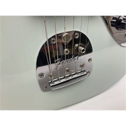 Fender Jaguar electric guitar, American Custom Shop vintage re-issue, probably in seafoam green, with tremolo arm, serial no.V1317106, L101cm; in American G&G Fender fitted hard case with paperwork