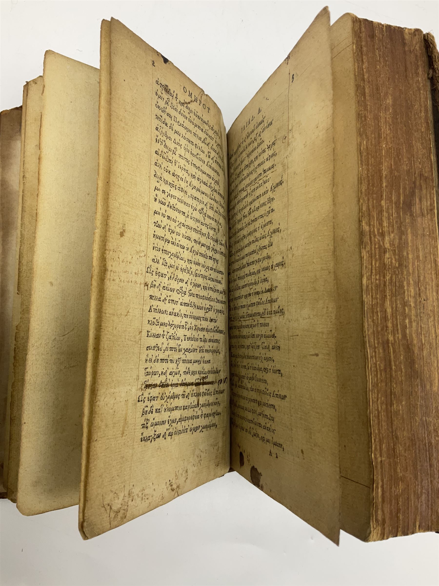 Homer's Illiad, 1554, with engraved title plate, complete book in greek text, the book has been rebound and rebacked