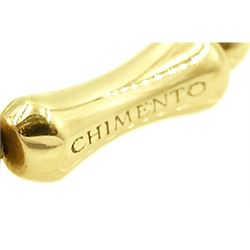 Chimento 18ct gold single stone round brilliant cut diamond bamboo ring, hallmarked