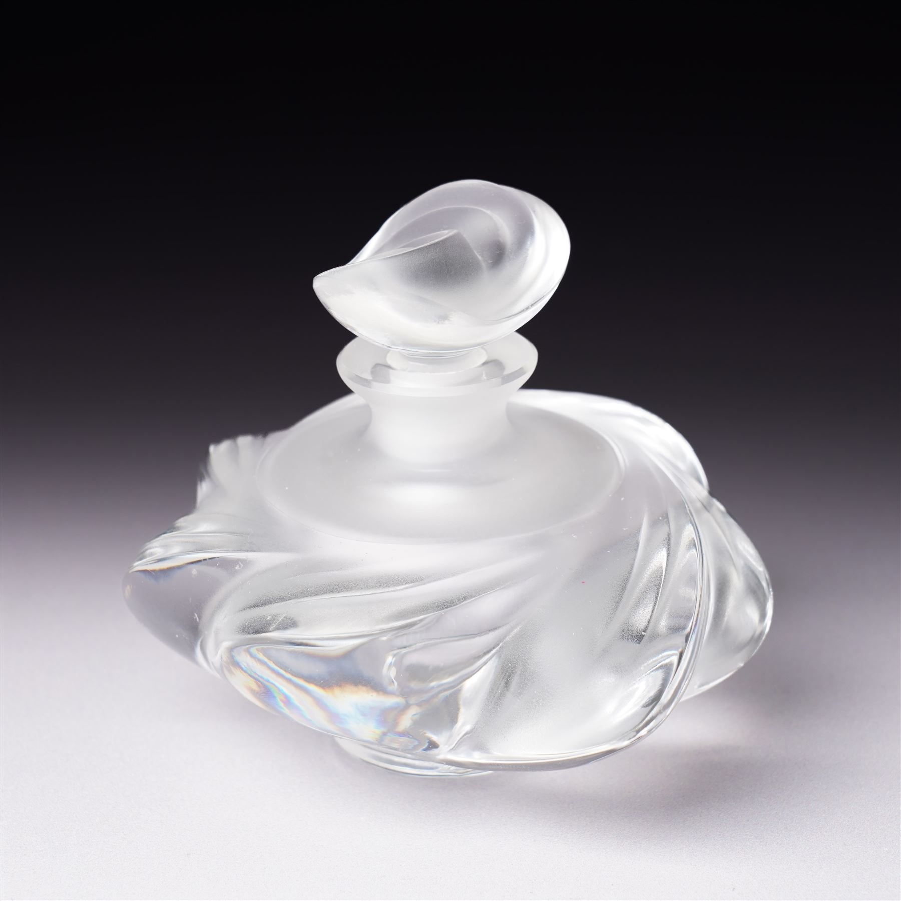 Lalique 'Samoa' glass scent bottle, designed by Marie-Claude, signed to base, H8cm 