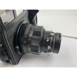 Mamiya Universal camera body, serial no. A87210, with 'Mamiya - Sekor P 1:4.7 f=127mm' lens, serial no. 31476 and Mamiya 6x9 roll film adapter