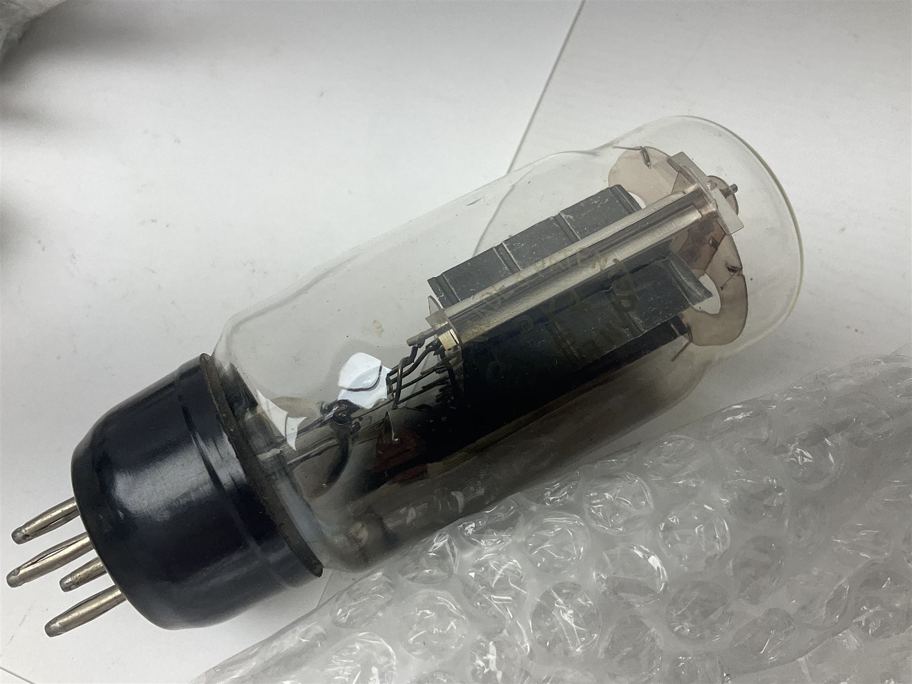 Collection of thermionic radio valves/vacuum tubes, of various makes and models, including PX4, U12, VR65 I0E/II446, PL504, CV1501 etc, approximately 60 as per list, unboxed