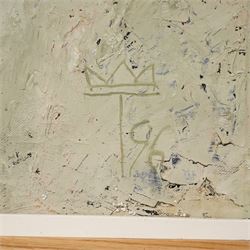 Timur Iskhakov (Russian 1968-): 'Midsummer Night's Dream', mixed media and oil on canvas signed with monogram and dated 1996, inscribed verso 149cm x 149cm 
Notes: Ishkahov studied in Russia during the late Soviet period and emerged in the 1990s with a distinct visual language drawing on mythology, folklore, and classical form. His work has been exhibited in Moscow, St. Petersburg, and internationally, including shows in Germany, France, and the UK. His paintings are held in numerous private and corporate collections across Europe and Asia. 