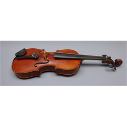  Murdoch & Murdoch violin c1930 with 36cm two-piece maple back and spruce top, bears label 'The Maidstone Murdoch & Murdoch', L59.5cm overall, in carrying case with two bows  
