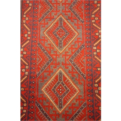  Meshwani red and blue ground runner rug, 258cm x 63cm  