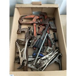 Makita angle grinder, Stanley vice grips, clamps, saws and other tools  - THIS LOT IS TO BE COLLECTED BY APPOINTMENT FROM DUGGLEBY STORAGE, GREAT HILL, EASTFIELD, SCARBOROUGH, YO11 3TX