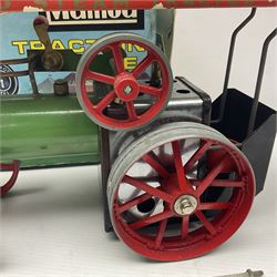 Mamod TE1A live steam traction engine with burner, scuttle and steering rod; boxed