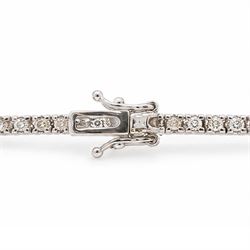 18ct white gold diamond bracelet, set with seventy-three round brilliant cut diamonds, stamped 750, total diamond weight approx 2.00 carat