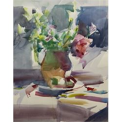 Roy Freer (British 1938-): 'Brown Jug/Wild Bunch', watercolour signed and dated '88, titled verso 57cm x 46cm 