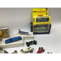 Various makers - fourteen boxed and thirteen unboxed modern die-cast models by Matchbox, Lledo, Corgi etc including Shell Classic Sportscar Collection, racing cars, saloon cars, promotional models, Captain Scarlet etc