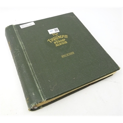  'The Triumph Stamp Album' containing world stamps including Afghanistan, Argentine, Australia, Belgium, Canada, Ceylon, small number of Chinese stamps etc  