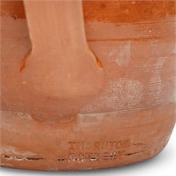 Peter Dick for Coxwold Pottery stoneware teapot decorated with flower heads, Coxwold Pottery mug and a Thornton Pottery jug