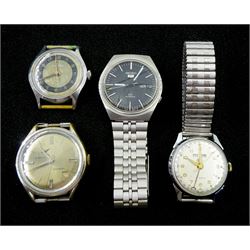Elco triple calendar stainless steel manual wind wristwatch, Seiko 5 DX automatic, on original strap, Garuda Spacemaster super automatic and a Lemania manual wind wristwatch (4)