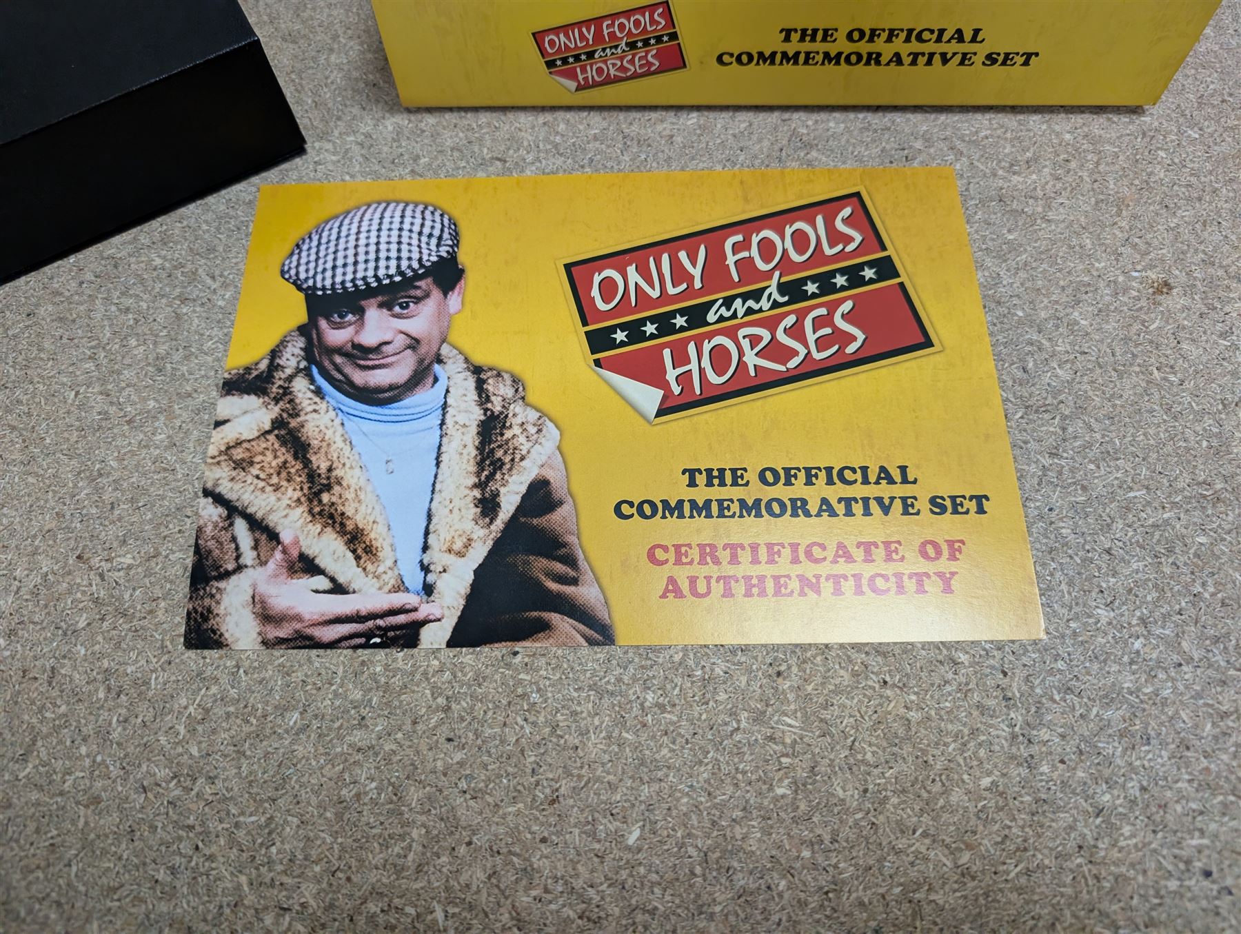 Collection of Only Fools and Horses memorabilia, including Westminster Mint limited edition fifty pence coin set, DVD box set, Corgi Reliant Regal, playing cards, framed bank notes, Griffin Cartoon of the bar scene, etc, together with a Vicar of Dibley DVD box set