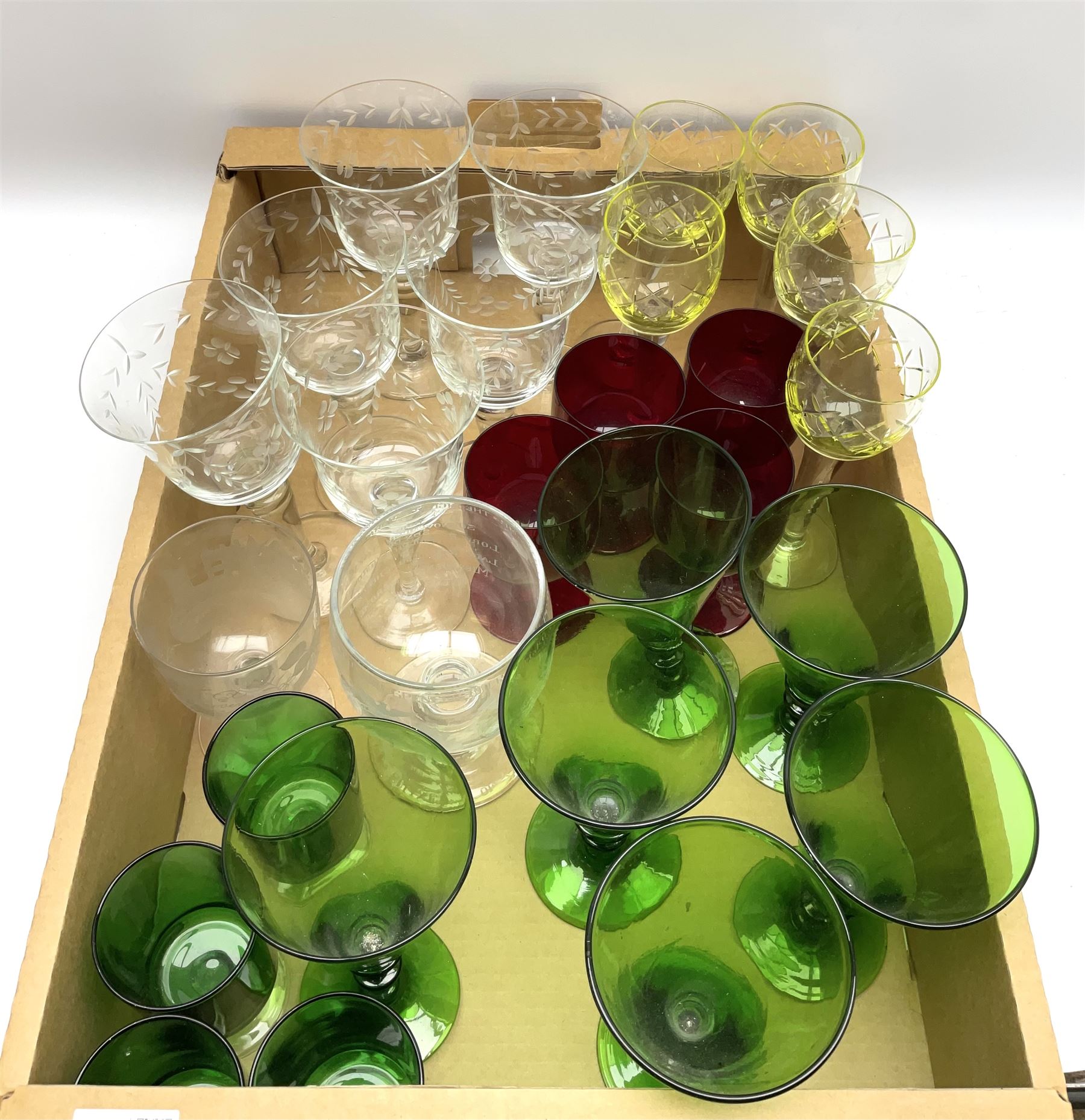 Collection of assorted drinking glasses, to include set of six with ...
