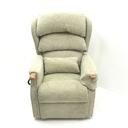 Electric reclining armchair upholstered in a neutral fabric, W75cm 