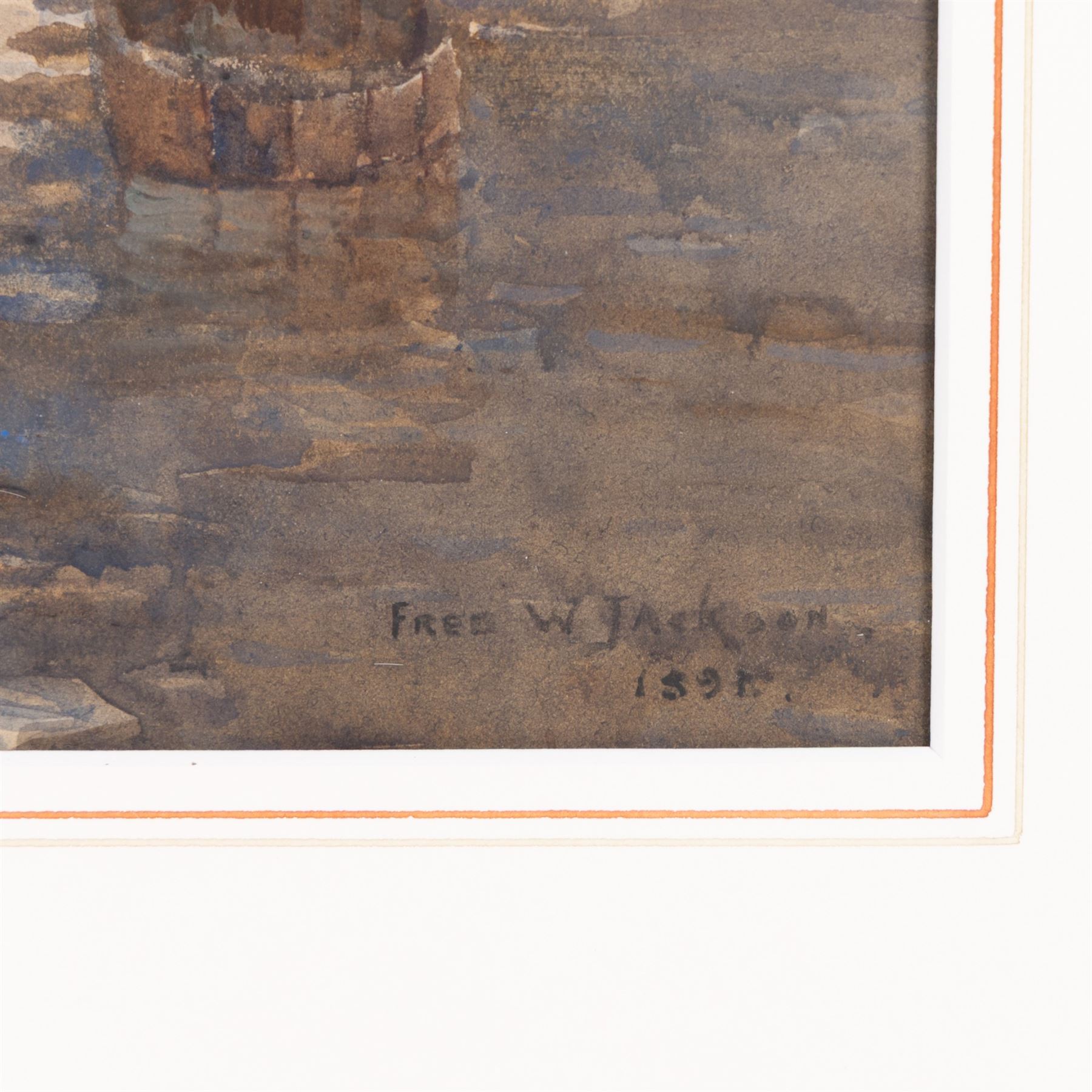 Frederick William Jackson (Staithes Group 1859-1918): The Duck Pond Hinderwell, watercolour signed and dated 1895, 33cm x 52cm 