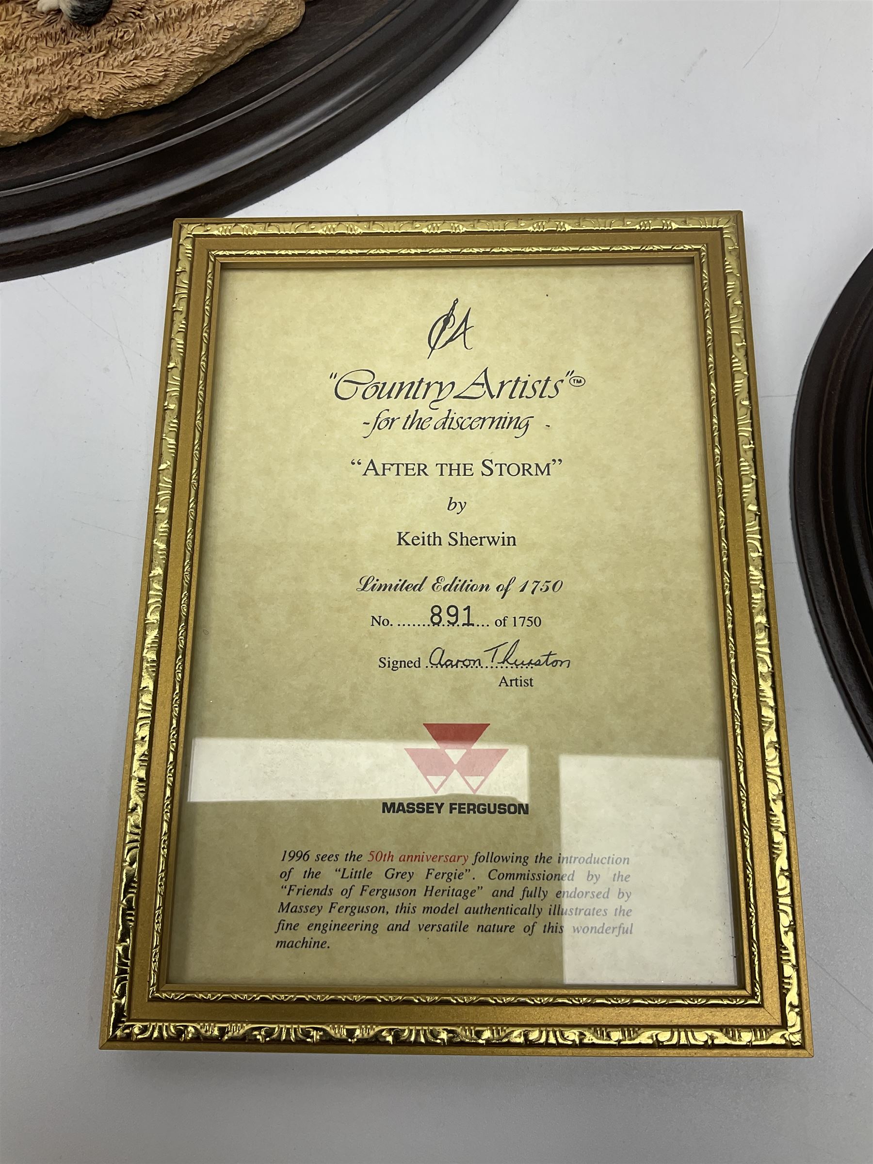 Two Country Artists figures, After the storm no CA831, limited edition 891/1750 and The Harvesters, limited edition 824/850, both with wooden base and certificates of authenticity