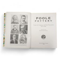 Poole Pottery Maple pattern vase H26cm and plate signed by Nicola Massarella, together with other Poole Pottery including 'Infusion' plaque, two vases and Poole Pottery - Carter & Company and their Successors 1873 - 1998 by Leslie Hayward edited by Paul Atterbury 1998 hardback book (6)