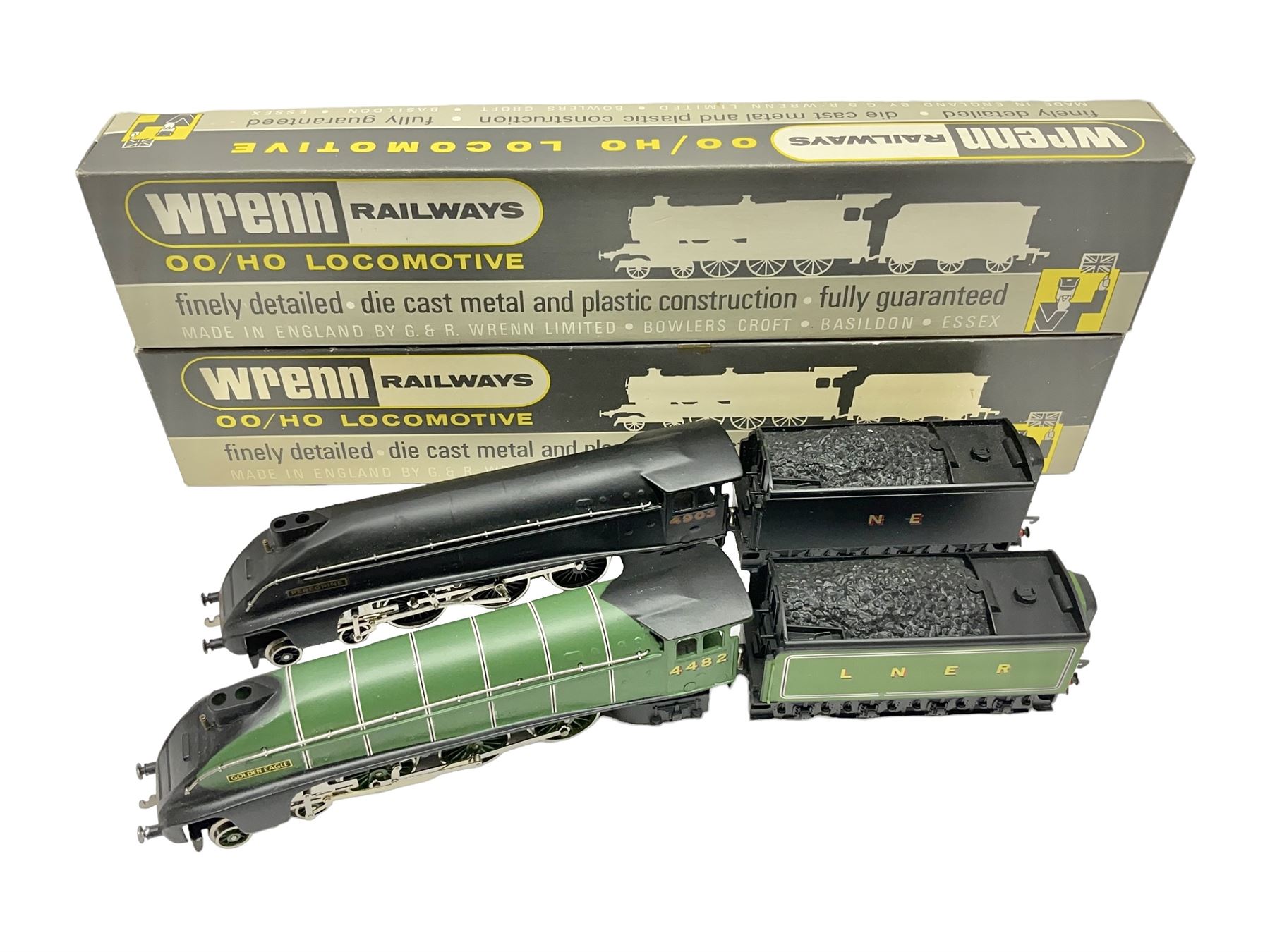 Wrenn '00' gauge - two Class A4 4-6-2 locomotives - 'Peregrine' No.4903 in NE Black; and 'Golden Eagle' No.4482 in LNER Green; both boxed with instructions (2)