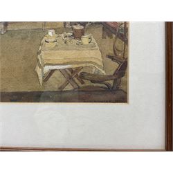 Alan R Yates (Hull 1898-1974): Interior Scene, watercolour signed and dated 1939, 25cm x 36cm 