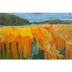 John Gilbey Bowles (British 1929-2011): Figure by the Coast, oil on board signed and dated...