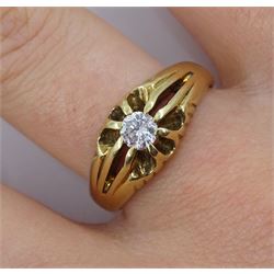 9ct gold single stone diamond ring, Birmingham 1988, diamond 0.25 carat