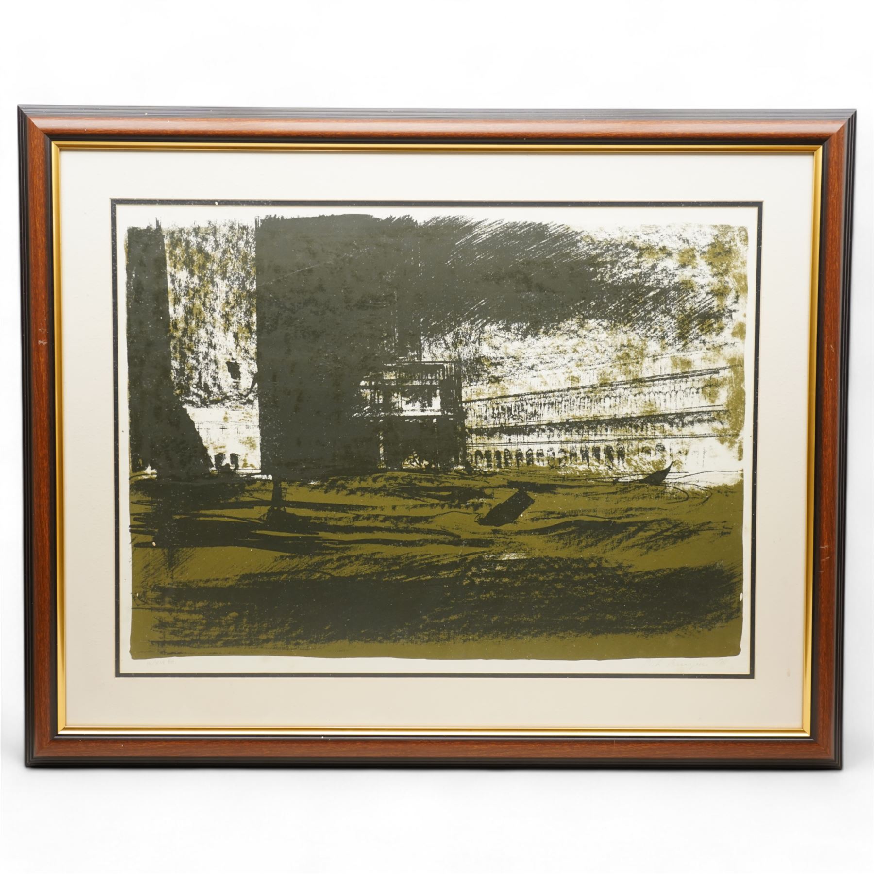 Pietro Annigoni OMRI (Italian 1910-1988): 'View of the Flood of Venice - November 4 1966', set six lithographs on magnani paper signed and numbered in pencil with blindstamp 48cm x 68cm (6) 