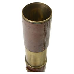 Military issue BC & Co Ltd three draw telescope, inscribed Tel Sig Mark VI 4706 O.S. 717 GA with broad arrow, together with a B. Cooke & Son Ltd Hull single draw telescope, inscribed R.C Young, both in leather cases 