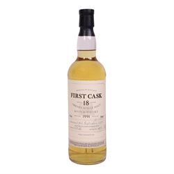 Highland Park, 18 year old Orkney single malt scotch whisky, 700ml 46% vol, First Cask; distilled 17th September 1991, from cask number 15125, bottle number 297, with certificate 