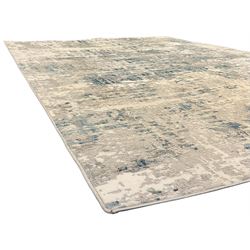 Contemporary abstract rug in blue and grey shades 