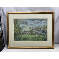 Angus Bernard Rands (Yorkshire 1922-1985): English Farmstead, pastel signed 39cm x 60cm 