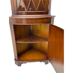 Reproduction mahogany corner cabinet
