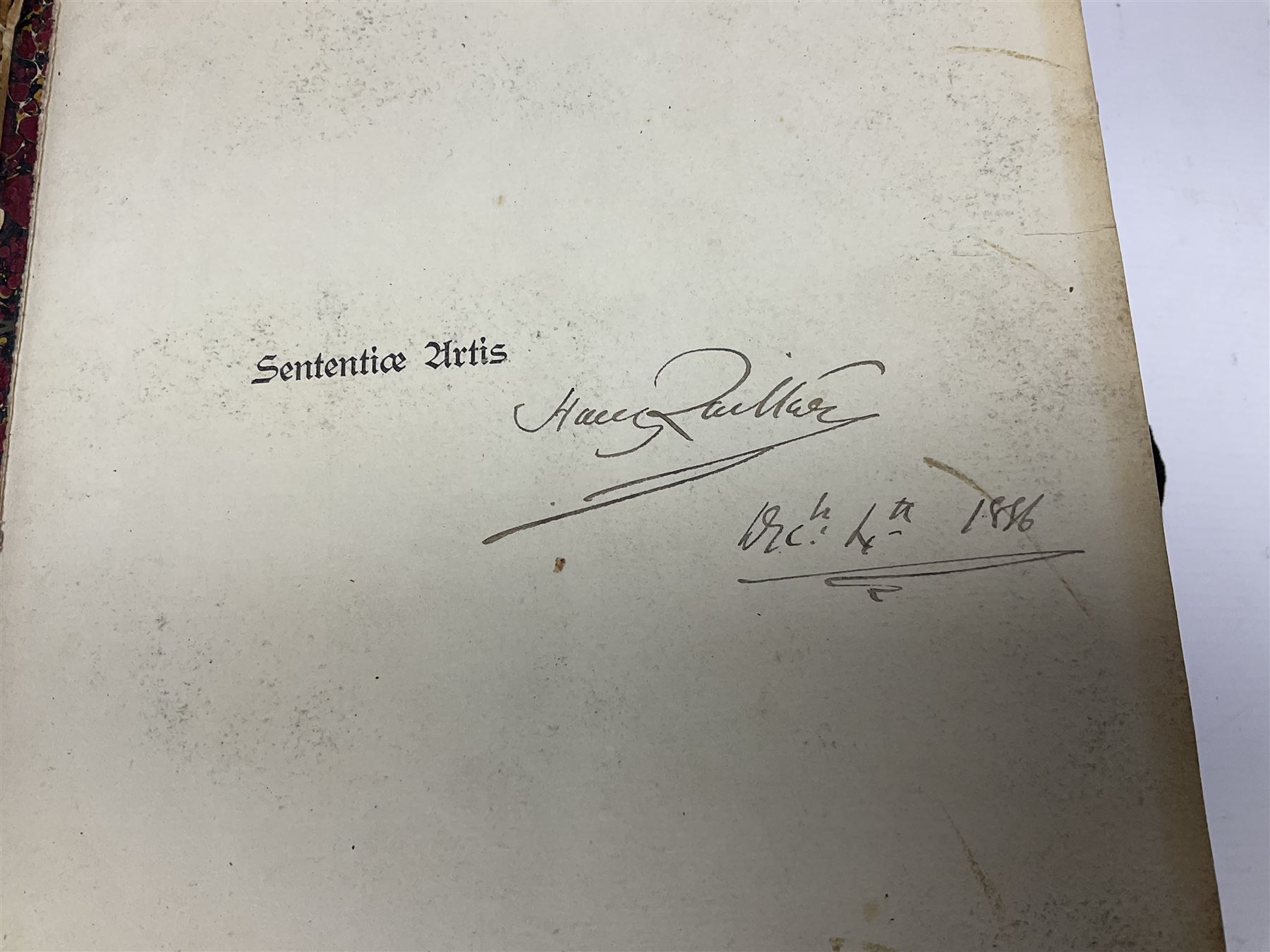 Harry Quilter; Sententiae Artis, Author's Edition 1886,signed and dated by author