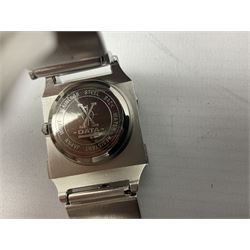 Four X Data stainless steel wristwatches, two Marc Gay wristwatches and one other, all with cover plates