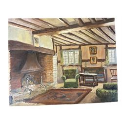 Collection of James Lishman (British 1931-2024) watercolours and oils to include views of Rievaulx Abbey etc mostly unframed in one box (approx. 20)