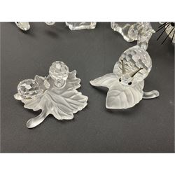 Twenty nine Swarovski Crystal animals, to include koala and baby, in frosted tree branch, elephants, polar bears, squirrel, monkeys, panda, unicorn and snails, etc 